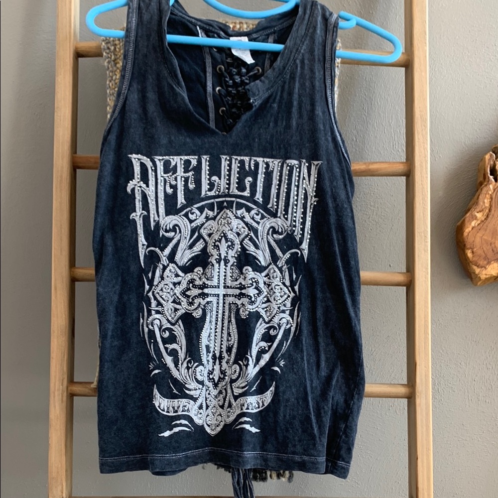 Affliction Black Graphic Tank Top